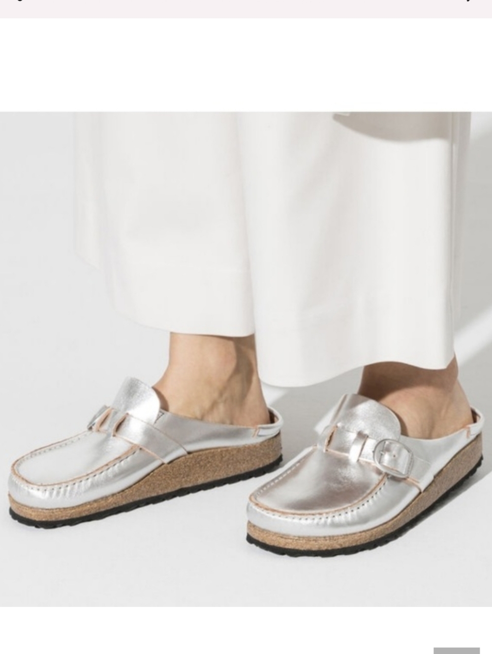 Birkenstock Silver Buckley Clogs Size 41 (10)